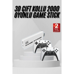 Mey İthalat® 3D 4K 2000 Oyunlu Game Stick Oyun Konsolu Çift Konsol