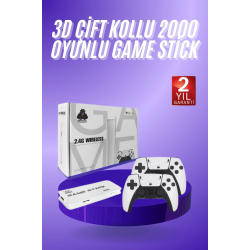 Mey İthalat® 3D 4K HD 2.4G Game Stick 4K Ultra Hd Oyun Konsolu Çift Kollu