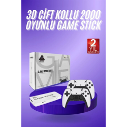 Mey İthalat® 3D 4K HD 2.4G Game Stick 4K Ultra Hd Oyun Konsolu Çift Kollu