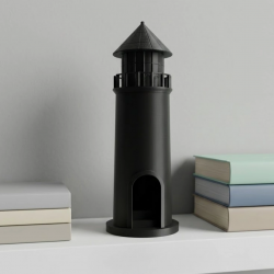 Mey İthalat® 3D Deniz Feneri Mumluk Siyah Dekoratif Masa Üstü Aksesuar