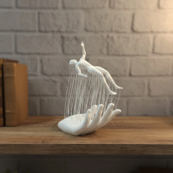 Mey İthalat® 3D El Formlu İnsan Figürü Beyaz Modern Ev ve Ofis Dekoru