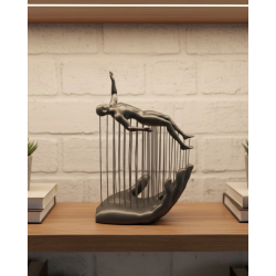 Mey İthalat® 3D El Formlu İnsan Figürü Gri Soyut Tasarım Dekoratif Biblo