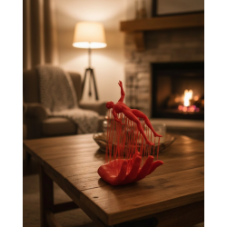 Mey İthalat® 3D El Formlu İnsan Figürü Kırmızı Modern Soyut Dekoratif Biblo 12x18 cm