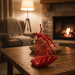 Mey İthalat® 3D El Formlu İnsan Figürü Kırmızı Modern Soyut Dekoratif Biblo 12x18 cm