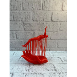 Mey İthalat® 3D El Formlu İnsan Figürü Kırmızı Soyut Tasarım Dekoratif Biblo 12x18 cm