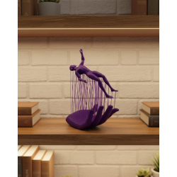 Mey İthalat® 3D El Formlu İnsan Figürü Mor Özgün Sanat Biblosu 12x18 cm