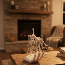 Mey İthalat® 3D El İnsan Figürü Beyaz İskandinav Tarzı Dekoratif Obje