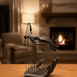 Mey İthalat® 3D El İnsan Figürü Gri Modern Ev ve Ofis Dekoru