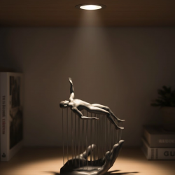 Mey İthalat® 3D El İnsan Figürü Gri Soyut Modern Dekoratif Biblo