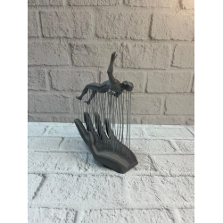 Mey İthalat® 3D El İnsan Figürü Gri Soyut Modern Dekoratif Biblo