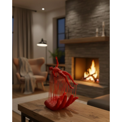 Mey İthalat® 3D El İnsan Figürü Kırmızı Minimal Modern Ev ve Ofis Dekoru 12x18 cm