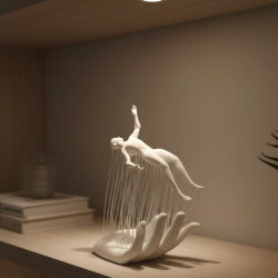 Mey İthalat® 3D El Üzerinde İnsan Figürü Beyaz Minimal Masa Üstü Dekor