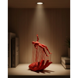 Mey İthalat® 3D El Üzerinde İnsan Figürü Kırmızı Sanatsal Masa Üstü Dekor 12x18 cm