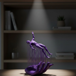 Mey İthalat® 3D El Üzerinde İnsan Figürü Mor Soyut Tasarım Dekor Biblo