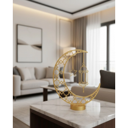 Mey İthalat® 3D Hilal Cami Dekor Özel Baskı 20x20 cm Şık Masa Üstü