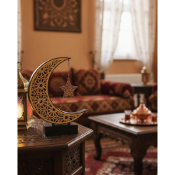 Mey İthalat® 3D Hilal Yıldız Süs 23x23 cm Ev ve Ofis İçin Şık Aksesuar