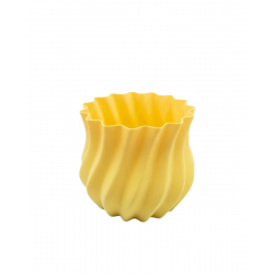 Mey İthalat® 3D Kıvrımlı Sarı Vazo Modern Dekoratif Ev Aksesuarı Şık Tasarım