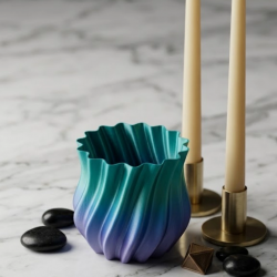 Mey İthalat® 3D KIVRIMLI VAZO MAVİ