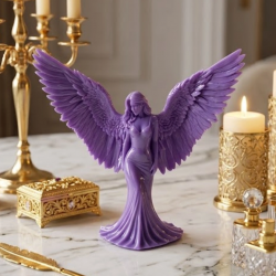 Mey İthalat® 3D Lila Melek İnsan Biblo Estetik Dekoratif Obje