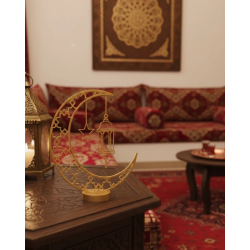 Mey İthalat® 3D Ramazan Dekor Özel Baskı Hilal Yıldız Masa Üstü