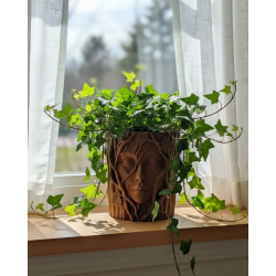 Mey İthalat® 3D Sanatsal Ağaç Yüzlü Dekoratif Vazo Doğa Temalı Özel Tasarım Saksı