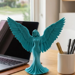 Mey İthalat® 3D Turkuaz Melek İnsan Biblo  Estetik Dekoratif Obje