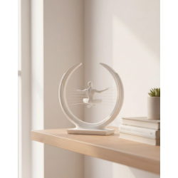 Mey İthalat® 3D Zen Heykeli Modern Ay Tasarımlı Meditasyon Biblosu