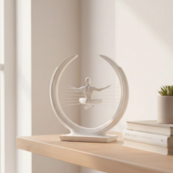 Mey İthalat® 3D Zen Heykeli Modern Ay Tasarımlı Meditasyon Biblosu