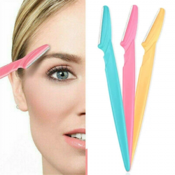 Mey İthalat®  3’lü Kadın Kaş Usturası Seti – Hassas Ciltler İçin Güvenli Yüz Tüy Temizleme Bıçağı