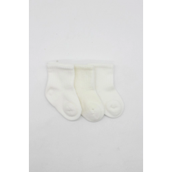 Mey İthalat® 3lü Penye Soket Çorap 10132 Ekru