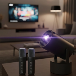 Mey İthalat® 3ü1 Arada Projeksiyon Karaoke ve Bluetooth Hoparlör