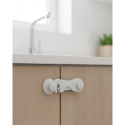 Mey İthalat® 4 Adet Bebek Güvenlik Dolap Kilidi Çift Taraflı Bantlı Kolay Montajlı Emniyet Seti