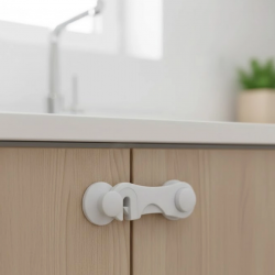 Mey İthalat® 4 Adet Bebek Güvenlik Dolap Kilidi Çift Taraflı Bantlı Kolay Montajlı Emniyet Seti