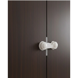 Mey İthalat® 4 Adet Bebek ve Çocuk Koruyucu Dolap Kilidi Vida Gerektirmeyen Güvenlik Seti