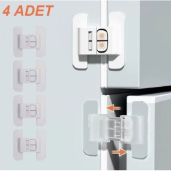 Mey İthalat® 4 Adet Buzdolabı Çekmece ve Dolap Kapağı Çocuk Kilidi