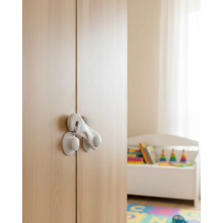 Mey İthalat® 4 Adet Çocuk Güvenliği Dolap Kilidi Yapışkanlı Pratik Kullanım Ev İçi Koruma