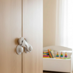 Mey İthalat® 4 Adet Çocuk Güvenliği Dolap Kilidi Yapışkanlı Pratik Kullanım Ev İçi Koruma