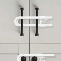 Mey İthalat® 4 Adet Dolap ve Kapak Emniyet Kilidi Evde Güvenli Kullanım İçin