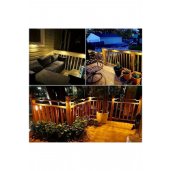 Mey İthalat® 4 Adet Solar Güneş Enerjili Şarj Edilen Köşebent Merdiven Veranda Bahçe Led a