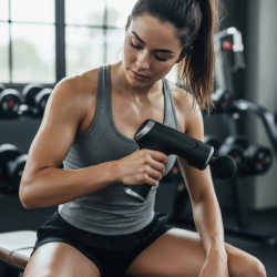 Mey İthalat® 4 Başlıklı Darbeli Şarjlı Masaj Aleti Tabancası Kablosuz