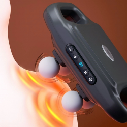 Mey İthalat® 4 Başlıklı Masaj Tabancası – 12W Derin Doku & Kas Ağrısı Giderici, 20 Seviye & 6 Mod - Siyah