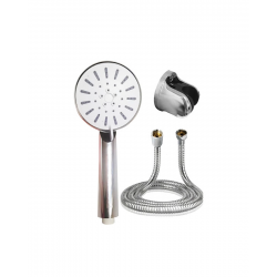 Mey İthalat® 4 Kademeli Krem Duş Seti El Duşu Başlığı Spiral Hortum ve Duvar Askısı