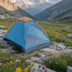 Mey İthalat®  4 Kişilik Kamp Çadırı Manuel Kurulum Düz Kapılı Outdoor Dayanıklı Kamp Doğa Çadırı 200 x 200 x 110 cm