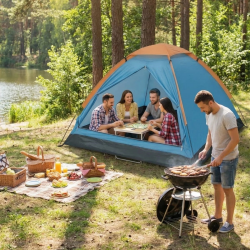 Mey İthalat®  4 Kişilik Kamp Çadırı Manuel Kurulum Düz Kapılı Outdoor Dayanıklı Kamp Doğa Çadırı 200 x 200 x 110 cm