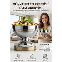 Mey İthalat® 4 lü  Ayaklı Dondurma Tatlı Kokteyl ve Sunum Kasesi -  Paslanmaz Çelik 14 cm 723027