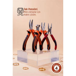 Mey İthalat® 4'lü Profesyonel Takı Tasarım & Hobi Pense Seti (Hassas İşçilik Kiti)