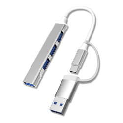 Mey İthalat®  4 Port'lu Bağlantı İstasyonu Ultra İnce USB Bölücü TYPE-C tipi Çoklu Arayüz Adaptörü Multi Usb Çoklayıcı