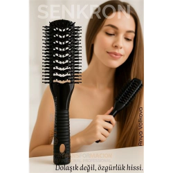 Mey İthalat® 40 Ayak Nano Dolaşık Saç Açıcı 2 yüzeyli Tarak, Karbon Plastik Gövde, Havalandırmalı Tasarım 720345