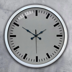 Mey İthalat® 40 cm Beyaz Metal Sade Duvar Saati