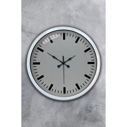 Mey İthalat® 40 cm Beyaz Metal Sade Duvar Saati